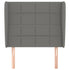 Headboard with Ears Dark Grey 103 cm Fabric