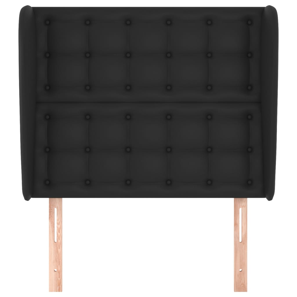 Headboard with Ears Black 83 cm Faux Leather