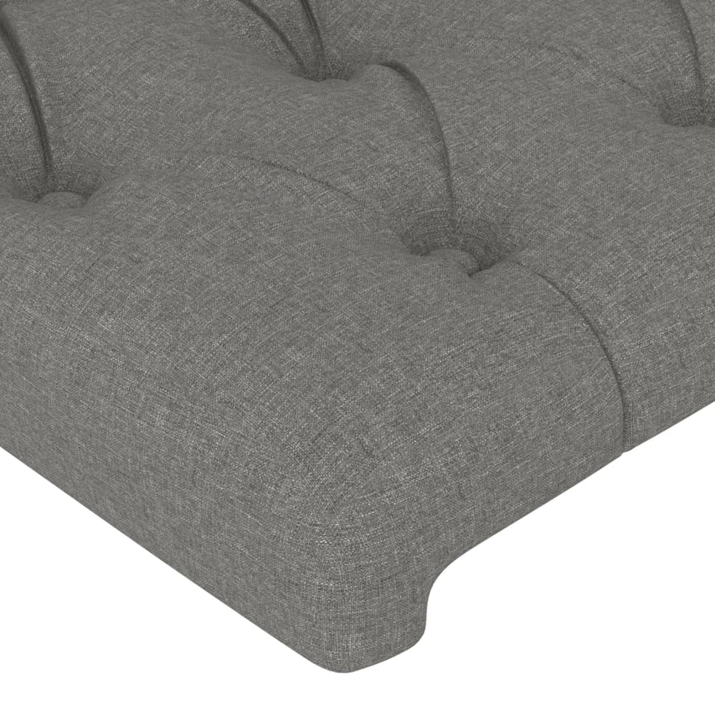 Headboard with Ears Dark Grey 103x23x118/128 cm Fabric