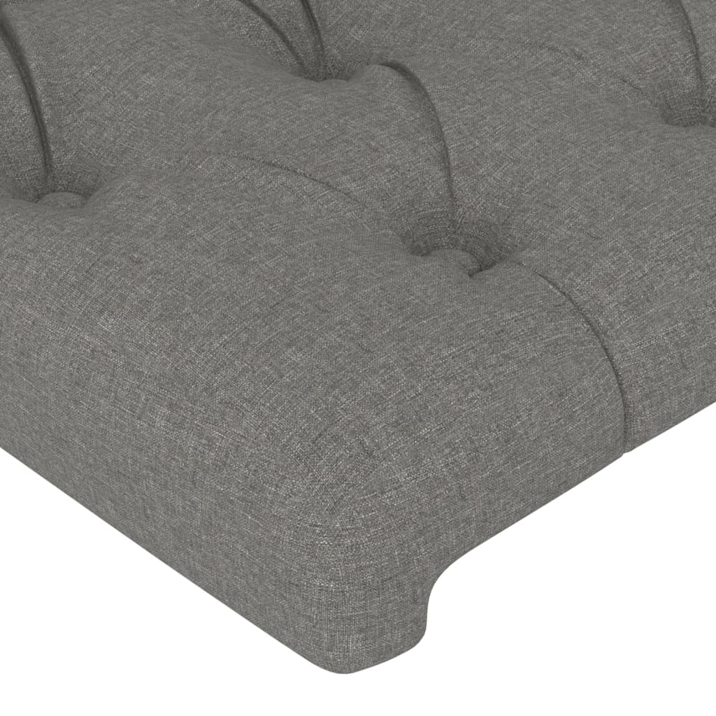 Headboard with Ears Dark Grey 203x23x118/128 cm Fabric