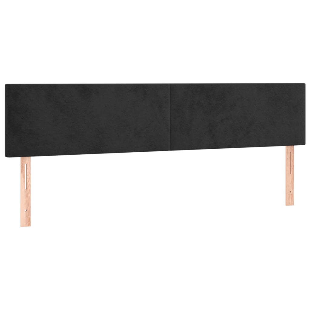 LED Headboard Black 160x5x78/88 cm Velvet