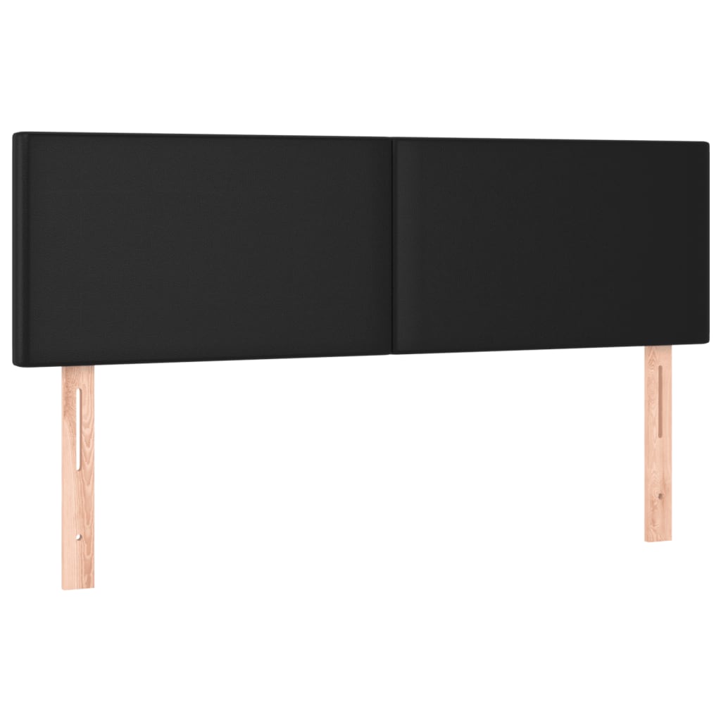 LED Headboard Black 144 cm Faux Leather