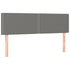 LED Headboard Dark Grey 144x5x78/88 cm Fabric