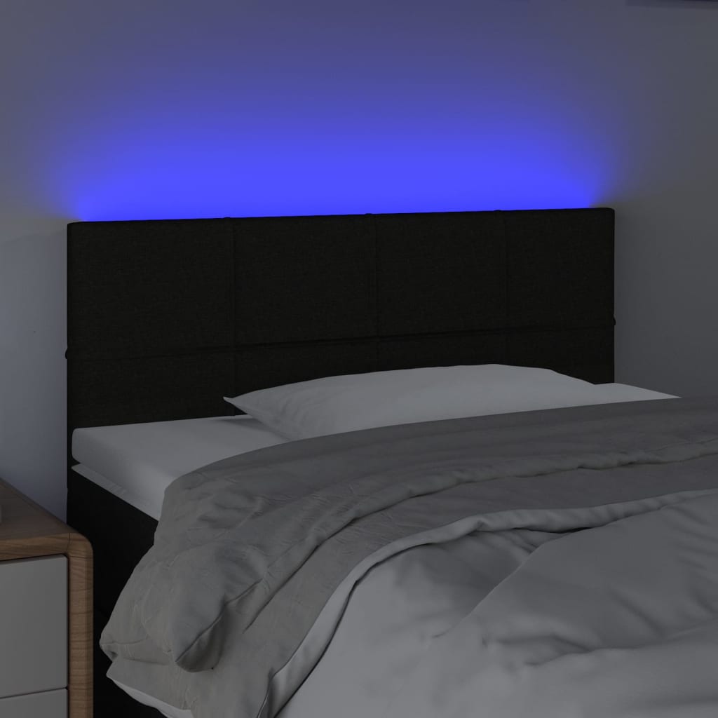 LED Headboard Black 100 cm Fabric