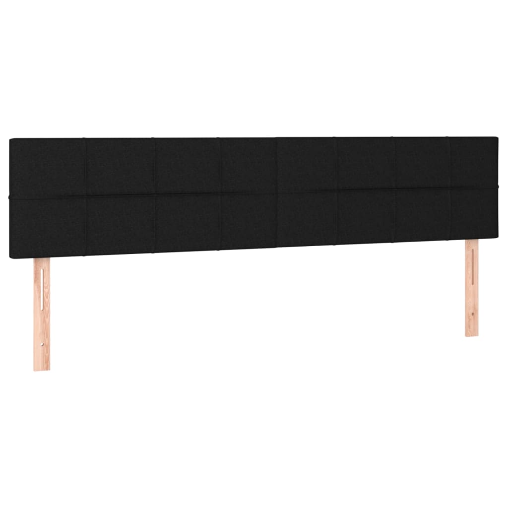 LED Headboard Black 160x5x78/88 cm Fabric