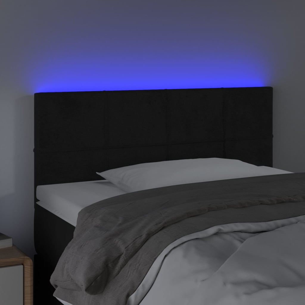 LED Headboard Black 100 cm Velvet