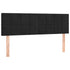 LED Headboard Black 144 cm Velvet