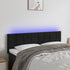 LED Headboard Black 144 cm Velvet