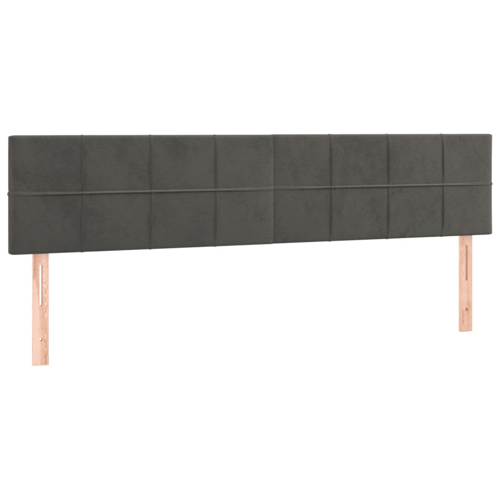 LED Headboard Dark Grey 200x5x78/88 cm Velvet