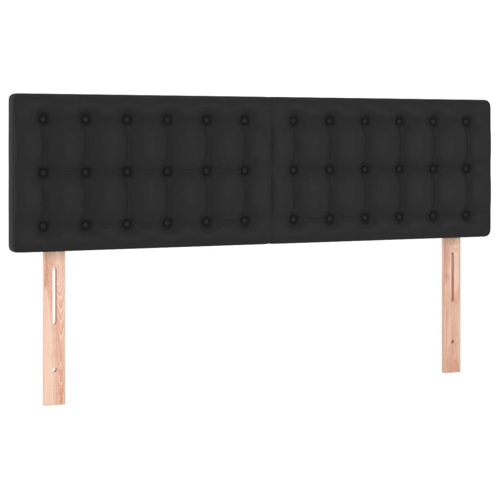 LED Headboard Black 144x5x78/88 cm Faux Leather