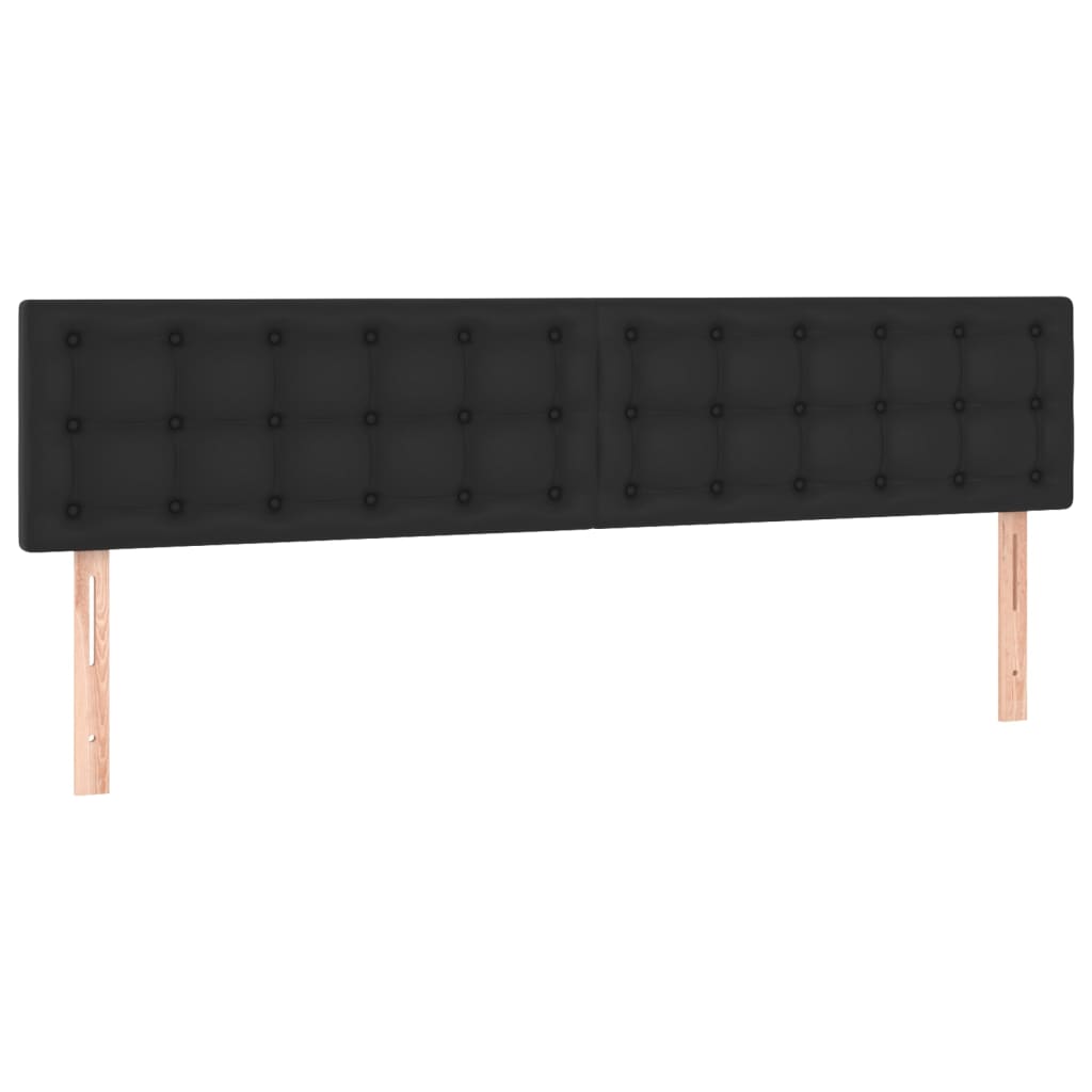 LED Headboard Black 160 cm Faux Leather