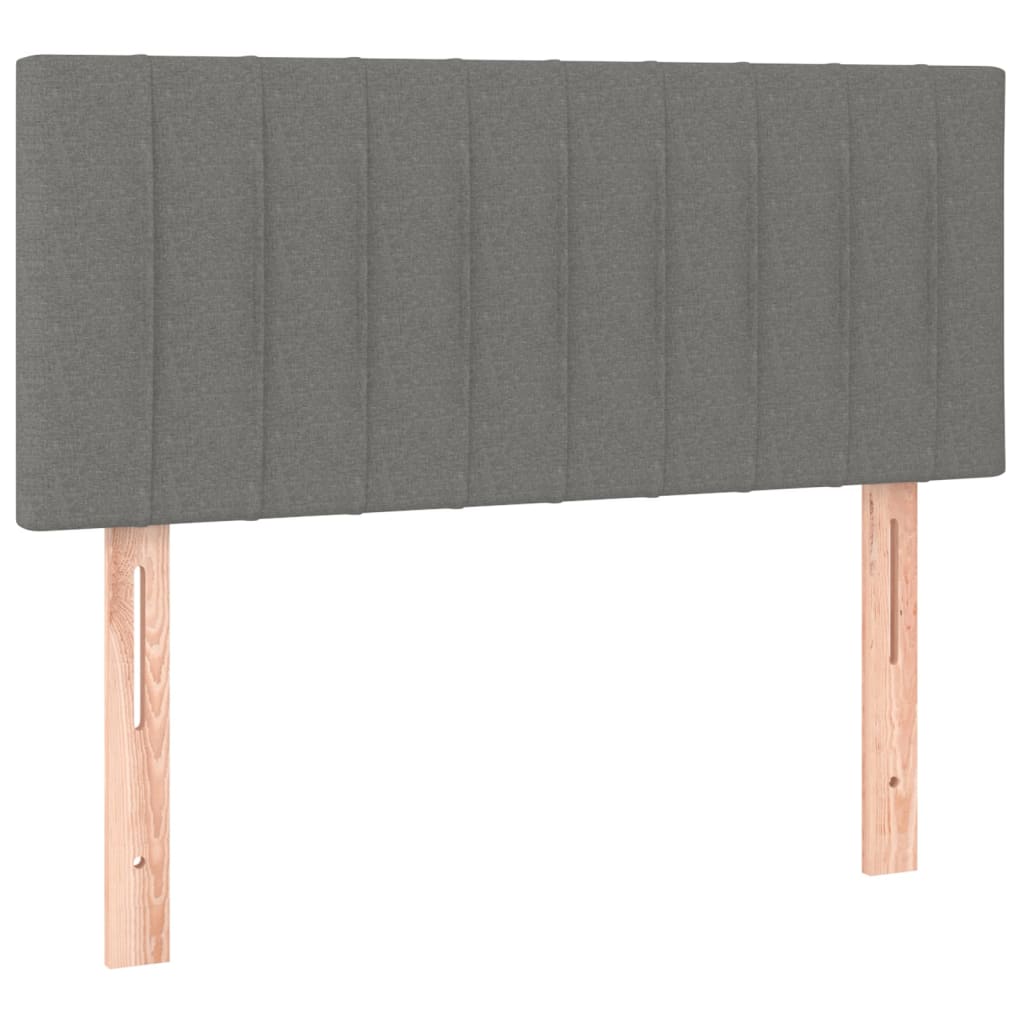 LED Headboard Dark Grey 100x5x78/88 cm Fabric