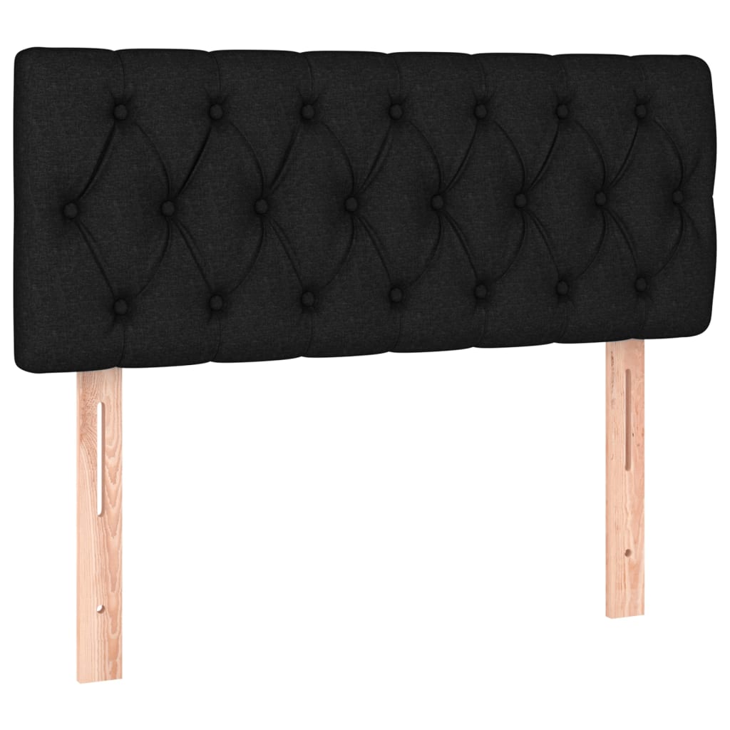 LED Headboard Black 100x7x78/88 cm Fabric