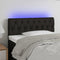 LED Headboard Black 100x7x78/88 cm Fabric