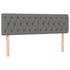 LED Headboard Dark Grey 144x7x78/88 cm Fabric