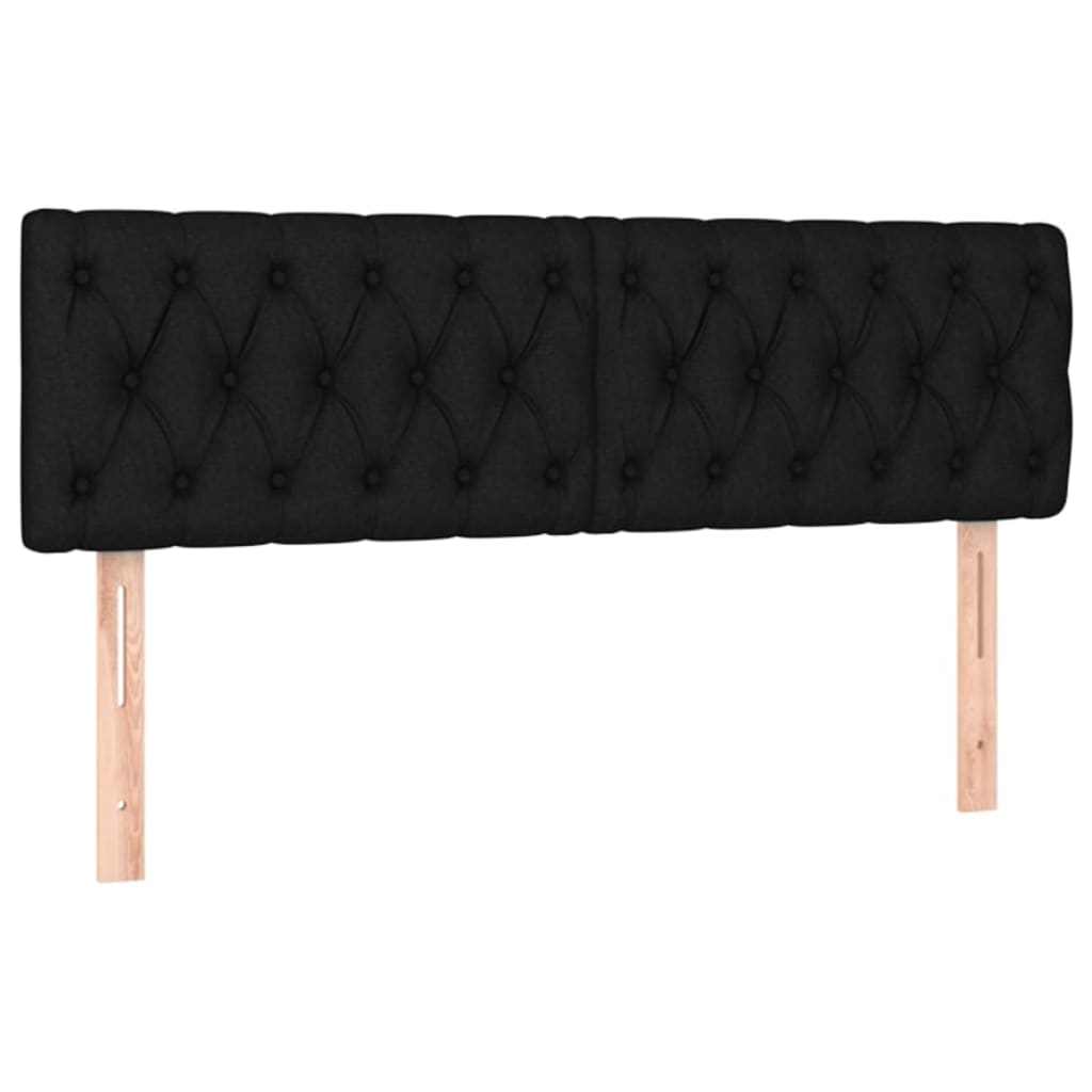 LED Headboard Black 144x7x78/88 cm Fabric