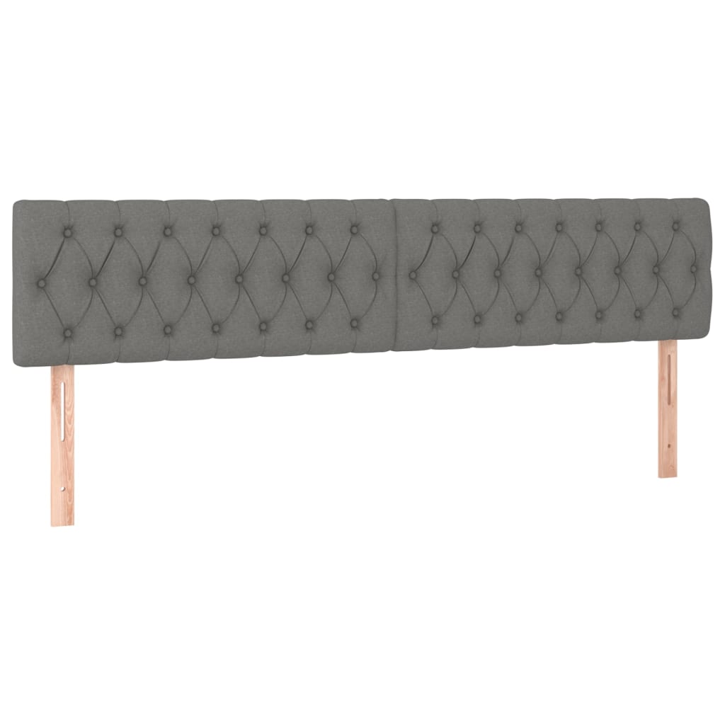 LED Headboard Dark Grey 200 cm Fabric