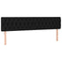 LED Headboard Black 200x7x78/88 cm Fabric