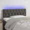 LED Headboard Dark Grey 100x7x78/88 cm Velvet