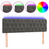 LED Headboard Dark Grey 144 cm Velvet