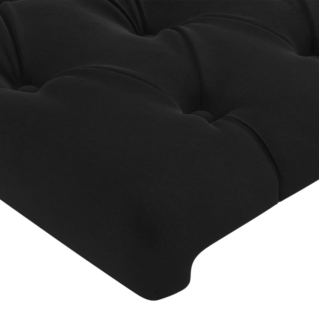 LED Headboard Black 160x7x78/88 cm Velvet