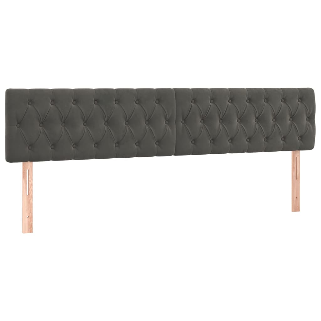 LED Headboard Dark Grey 200 cm Velvet