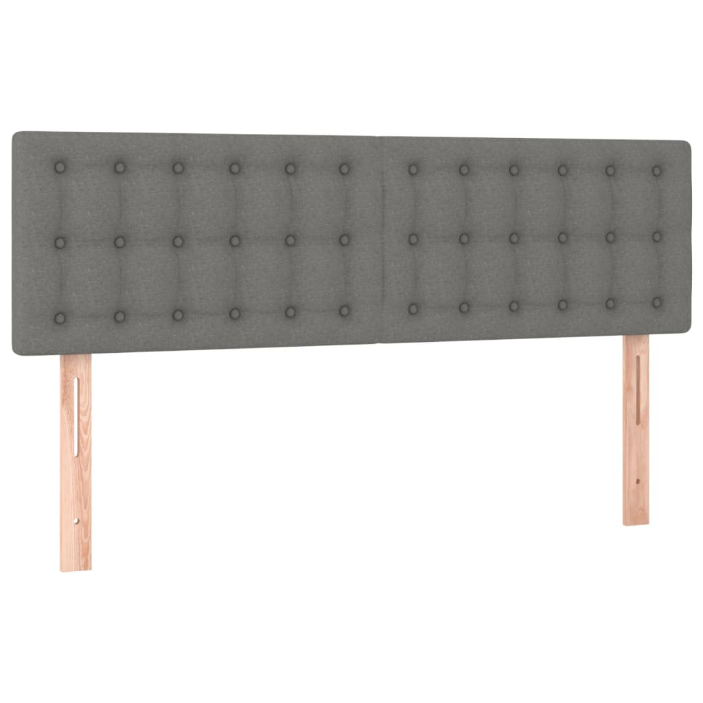 LED Headboard Dark Grey 144x5x78/88 cm Fabric