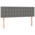 LED Headboard Dark Grey 144x5x78/88 cm Fabric