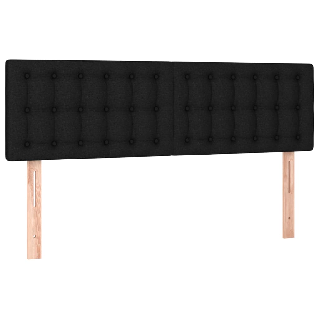 LED Headboard Black 144 cm Fabric