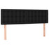 LED Headboard Black 144 cm Fabric