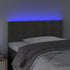 LED Headboard Dark Grey 100x5x78/88 cm Velvet