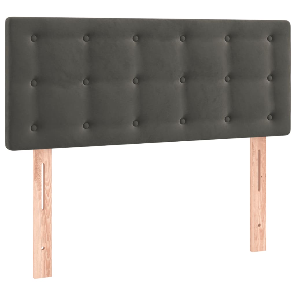 LED Headboard Dark Grey 100x5x78/88 cm Velvet