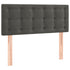 LED Headboard Dark Grey 100x5x78/88 cm Velvet