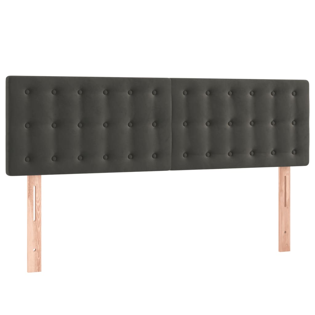 LED Headboard Dark Grey 144x5x78/88 cm Velvet