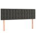 LED Headboard Dark Grey 144x5x78/88 cm Velvet