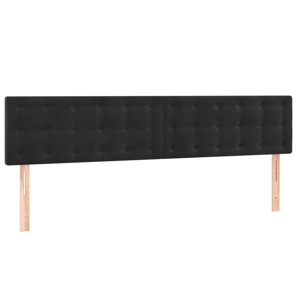 LED Headboard Black 160 cm Velvet