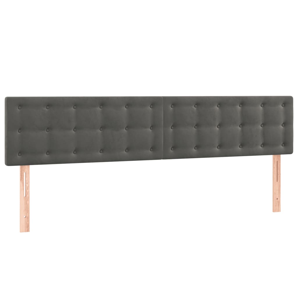 LED Headboard Dark Grey 200x5x78/88 cm Velvet