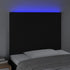 LED Headboard Black 100x5x118/128 cm Fabric