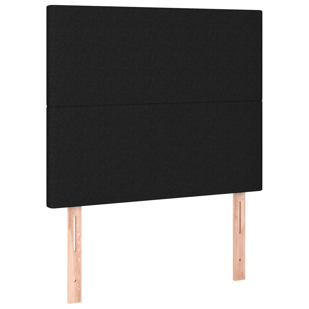 LED Headboard Black 100x5x118/128 cm Fabric