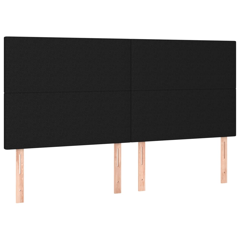 LED Headboard Black 160x5x118/128 cm Fabric