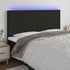 LED Headboard Black 160x5x118/128 cm Fabric