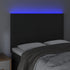 LED Headboard Black 144x5x118/128 cm Velvet