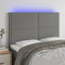 LED Headboard Dark Grey 144x5x118/128 cm Fabric