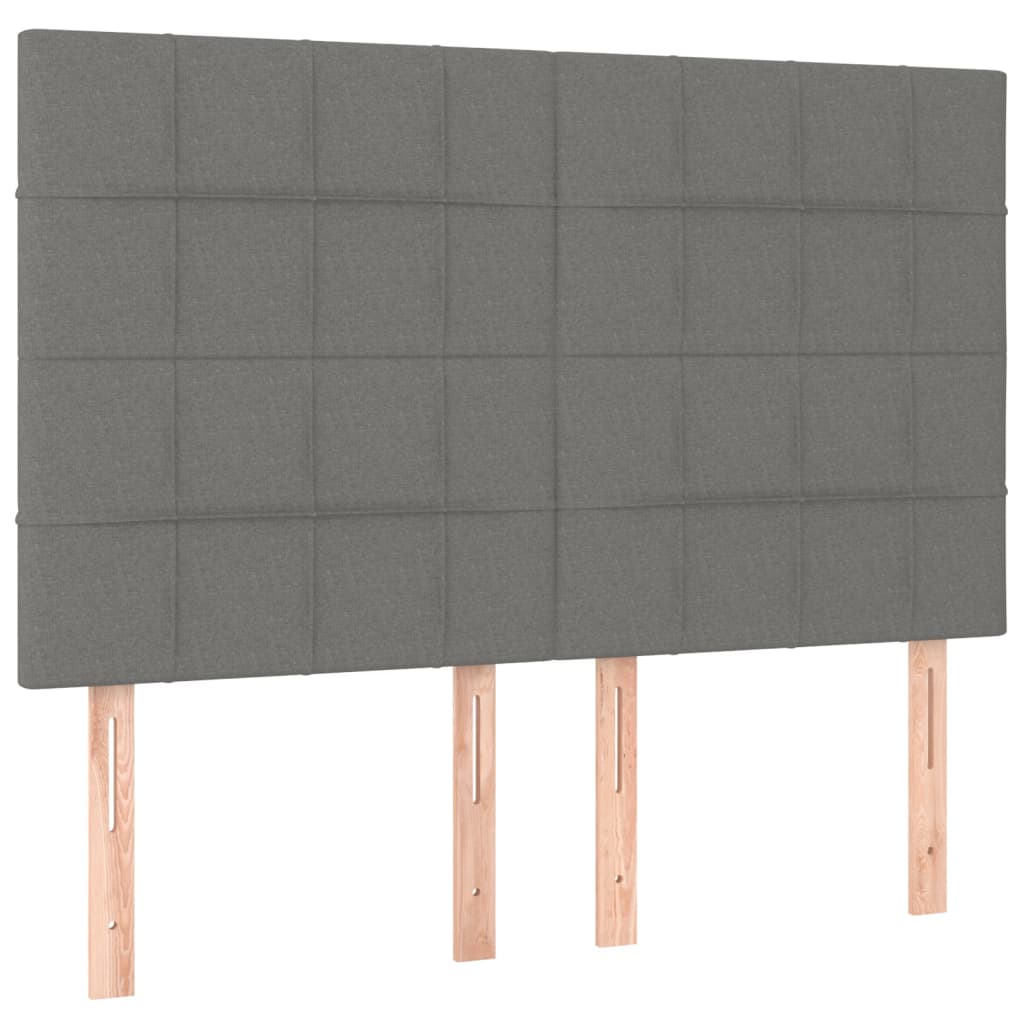 LED Headboard Dark Grey 144 cm Fabric