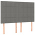 LED Headboard Dark Grey 144 cm Fabric