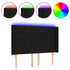 LED Headboard Black 144x5x118/128 cm Fabric