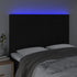 LED Headboard Black 144x5x118/128 cm Fabric