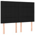 LED Headboard Black 144x5x118/128 cm Fabric