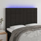 LED Headboard Black 144x5x118/128 cm Fabric