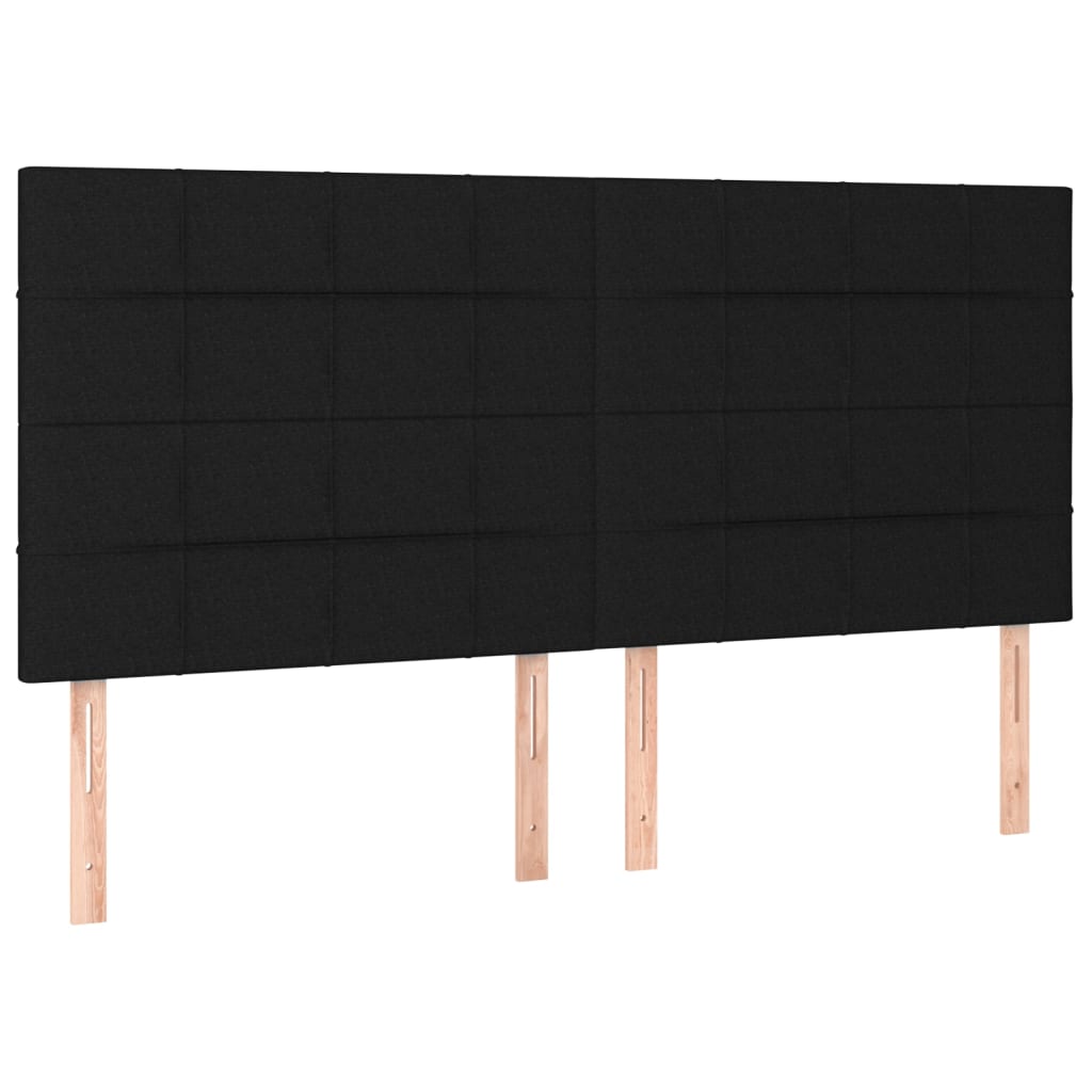 LED Headboard Black 160x5x118/128 cm Fabric